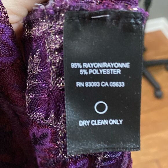 Nic & Zoe Zig Zag Chevron Crochet Knit Cowl Neck Blouse 3/4 Sleeves - Picture 6 of 10